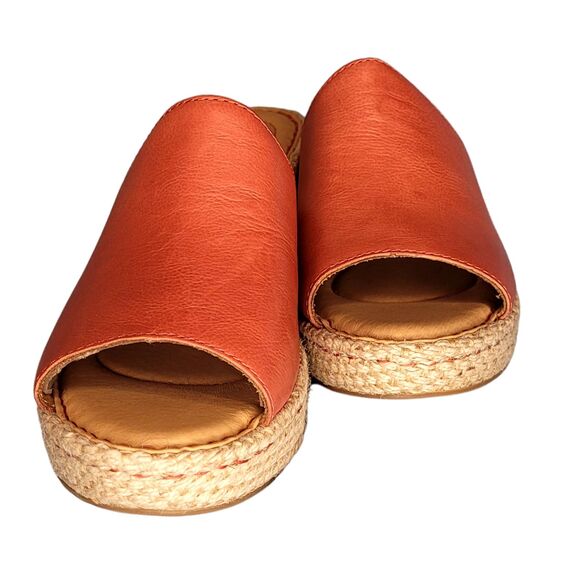 Born Lilah Rust Brown Orange Cayenne Wedge Espadrille Womens Shoes 8M - Picture 2 of 7